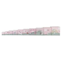 Cubos apilables con números, flores y animales (10) - Little Dutch