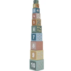 Cubos apilables con números Pequeña Granja (10) - Little Dutch