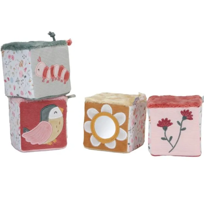 Cubos apilables de peluche Flores y mariposas - Little Dutch
