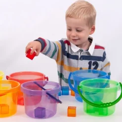 Cubos con asa de colores translúcidos (6) - TickiT