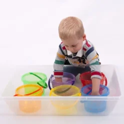 Cubos con asa de colores translúcidos (6) - TickiT