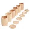 Cubos con tapa de madera natural (6) - Grapat