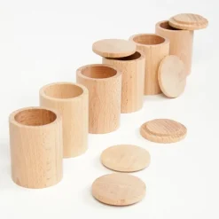 Cubos con tapa de madera natural (6) - Grapat
