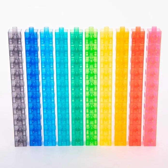 Cubos de colores para construir translúcidos (100) - EDX Education