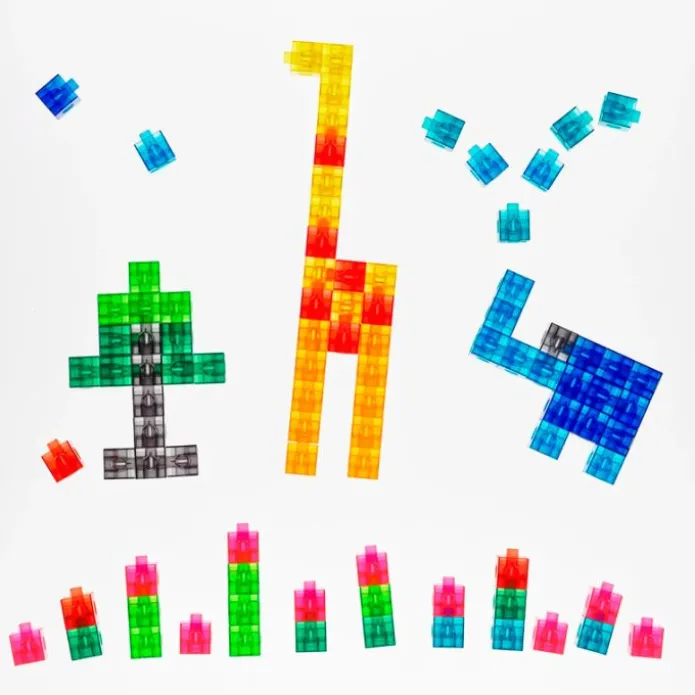 Cubos de colores para construir translúcidos (100) - EDX Education