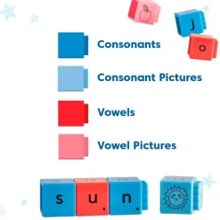 Cubos encajables para formar palabras en inglés - Hand2Mind