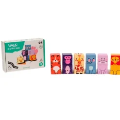 Cubos magnéticos animales de la sabana Ima Cube Baby 12 piezas - Braintoys