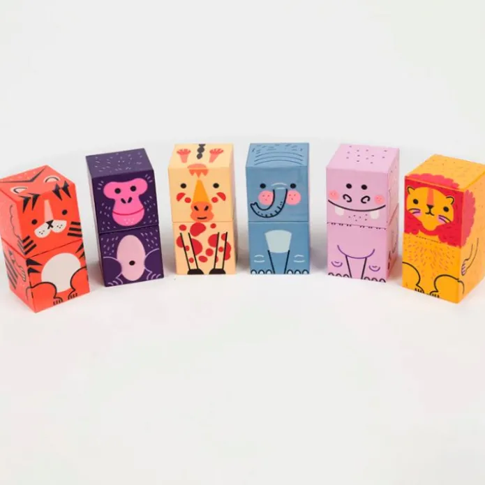 Cubos magnéticos animales de la sabana Ima Cube Baby 12 piezas - Braintoys
