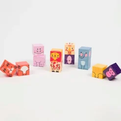 Cubos magnéticos animales de la sabana Ima Cube Baby 12 piezas - Braintoys
