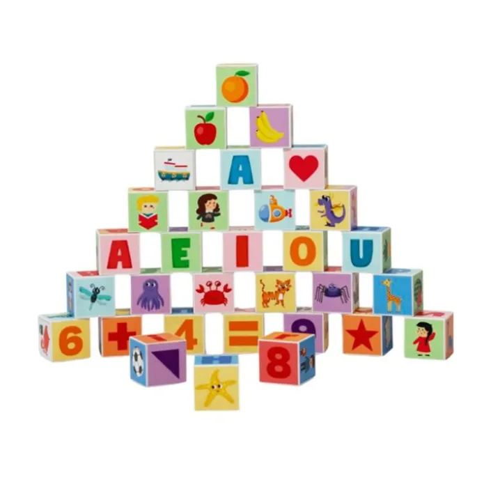 Cubos magnéticos letras, números, imágenes Ima Cube 36 piezas - Braintoys