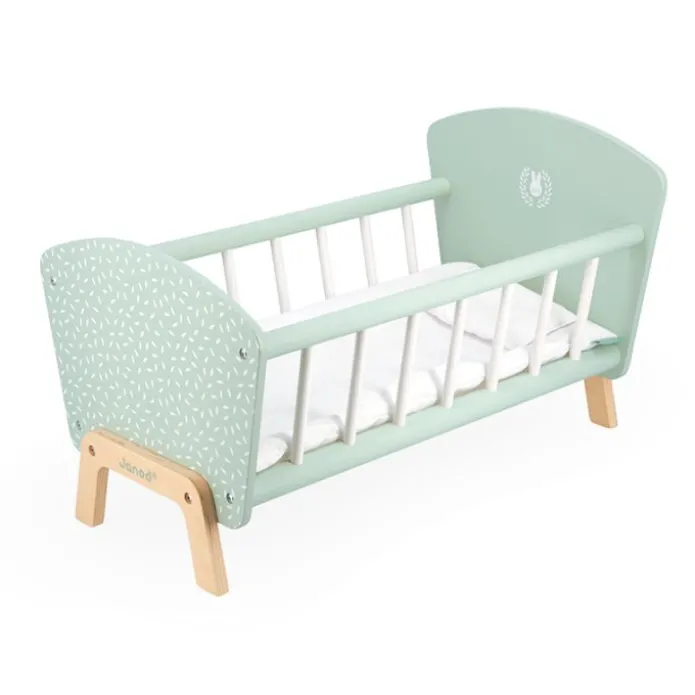 Cuna de madera para muñecas verde Zen - Janod