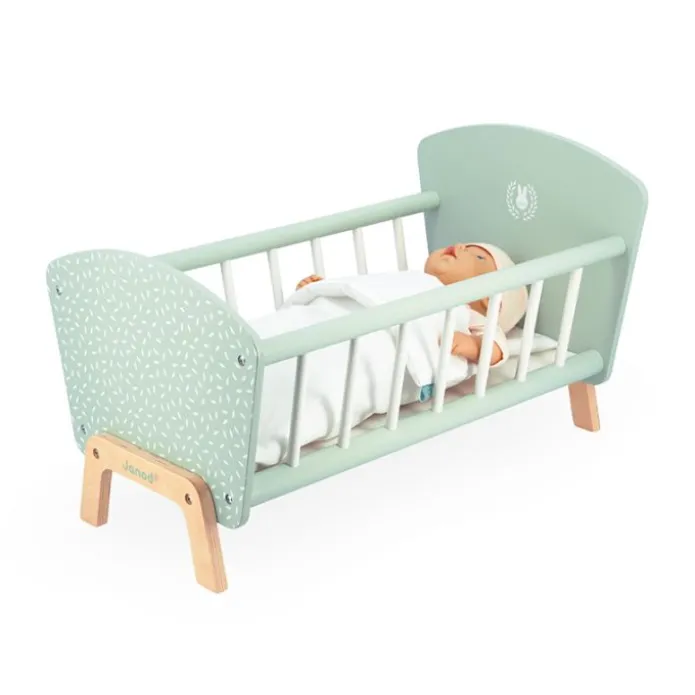 Cuna de madera para muñecas verde Zen - Janod