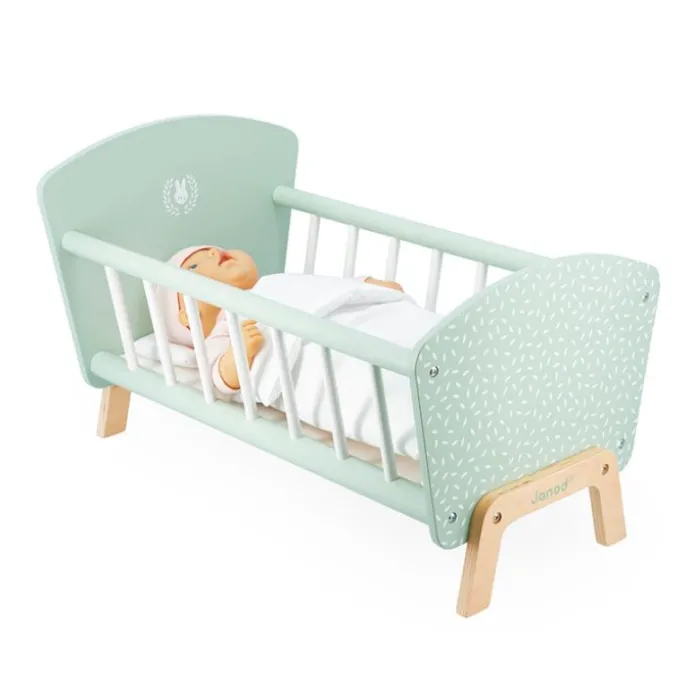 Cuna de madera para muñecas verde Zen - Janod