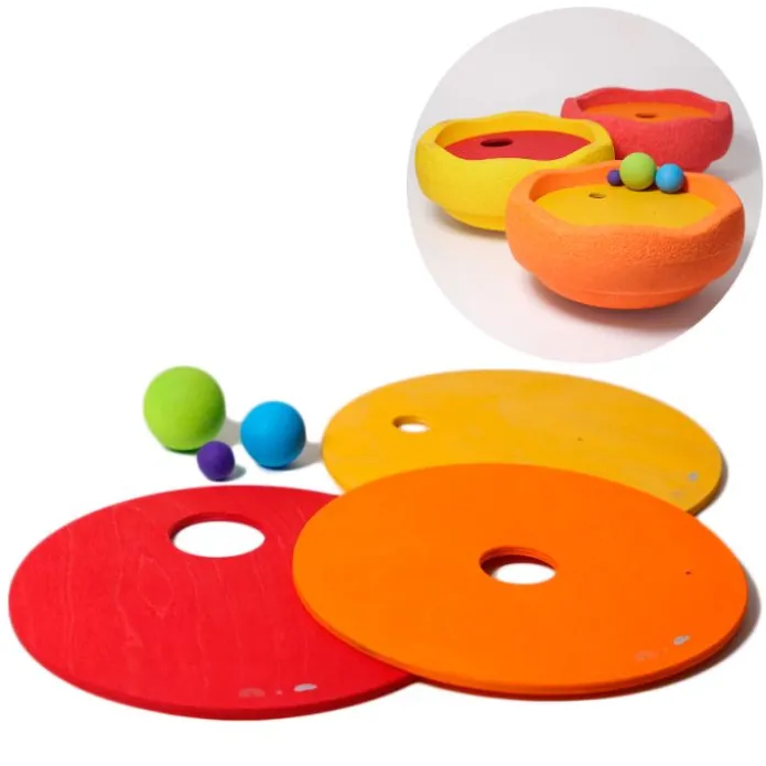 Discos y bolas rodantes de madera para bloques Stapelstein (3) - Grimm's
