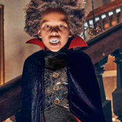 Disfraz capa de vampiro Drácula con dentadura talla 4-8 - Souza