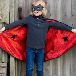 Disfraz capa reversible superhéroes Spiderman Batman con antifaz talla 4-6 - Great Pretenders