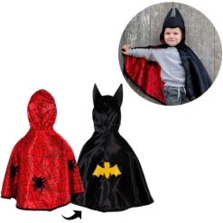 Disfraz capa reversible superhéroes Spiderman Batman talla 2-3 - Great Pretenders