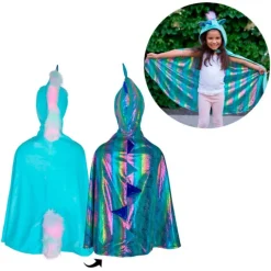 Disfraz capa reversible unicornio dragón talla 5-6 - Great Pretenders