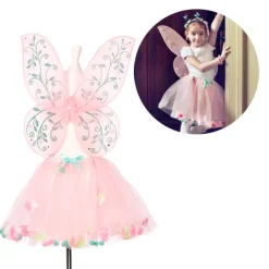 Disfraz de hada con alas y tutú rosa. Talla 3-5 - Souza