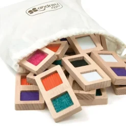 Dominó sensorial de madera con texturas - Andreu Toys