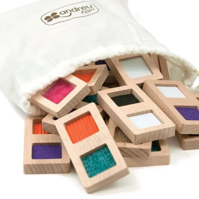 Dominó sensorial de madera con texturas - Andreu Toys