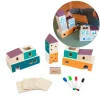 Edificios de madera con paredes de pizarra 18 piezas - Andreu Toys
