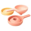 Embudos de silicona plegables coral y amarillo para bandeja Play Tray (3) - Inspire My Play