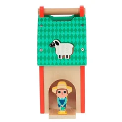 Encajable granja de madera con granjero y animales - Vilac