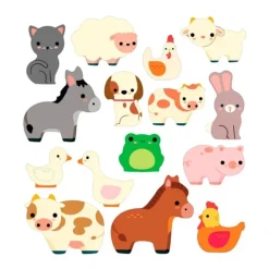 Escenario con pegatinas reutilizables animales de la granja - Djeco