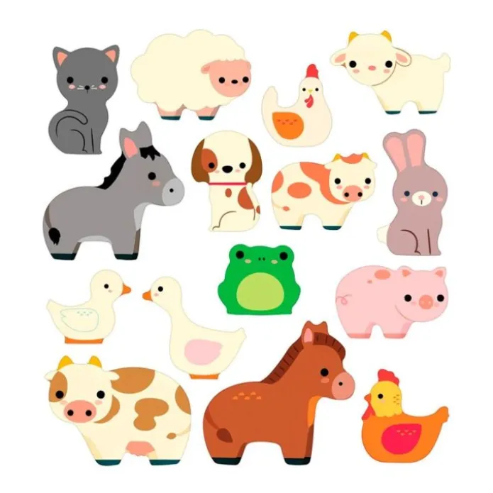 Escenario con pegatinas reutilizables animales de la granja - Djeco