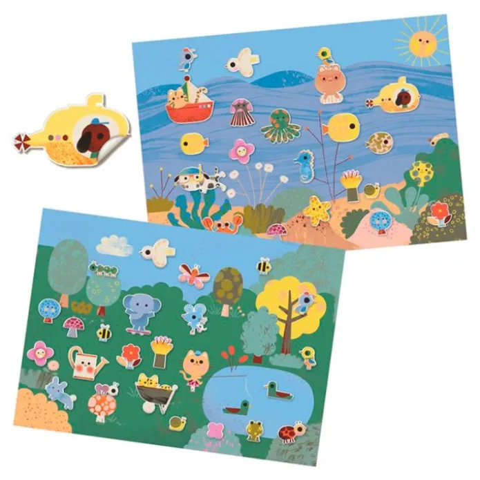 Escenarios con pegatinas reutilizables Verano - Djeco