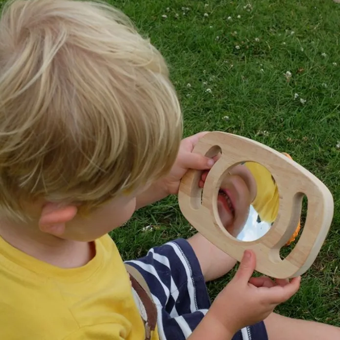 Espejo de madera cóncavo / convexo con mangos 18 cm - TickiT
