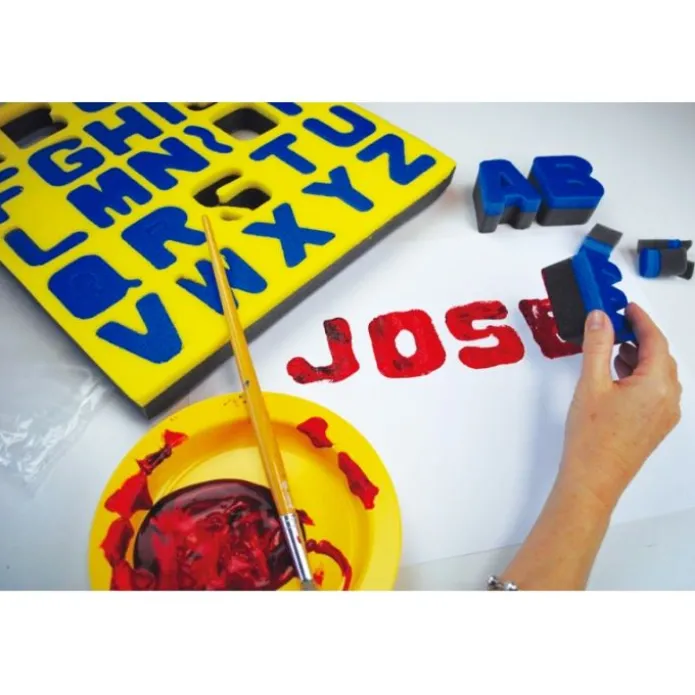 Esponjas para estampar con pintura letras mayúsculas - HenBea