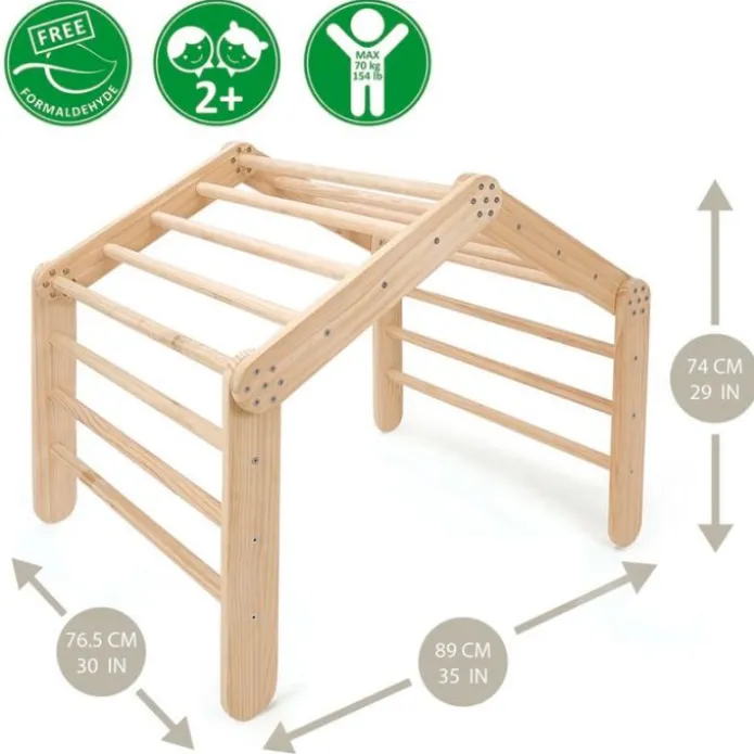 Estructura de escalada de madera modulable plegable Pikler Quadra - 509Crew