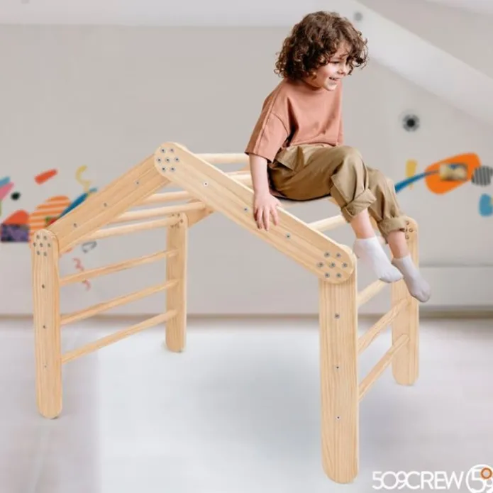 Estructura de escalada de madera modulable plegable Pikler Quadra - 509Crew