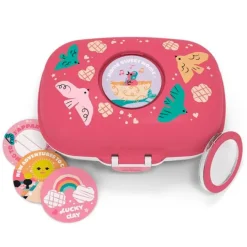 Fiambrera compacta polipropileno rosa pájaros (sin BPA) 600 ml - Monbento