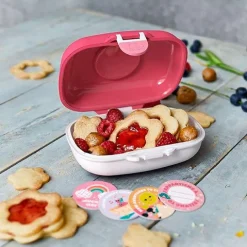 Fiambrera compacta polipropileno rosa pájaros (sin BPA) 600 ml - Monbento