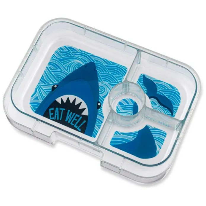 Fiambrera de tritán (sin BPA) con 4 compartimentos Panino Tiburón - Yumbox