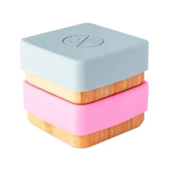 Fiambreras para snacks rosa y gris (2) - Madera de Bambú - Eco Rascals
