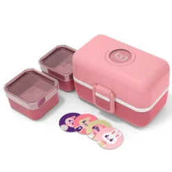 Fiambrera triple compacta rosa blush polipropileno (sin BPA) 800 ml - Monbento