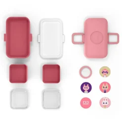 Fiambrera triple compacta rosa blush polipropileno (sin BPA) 800 ml - Monbento