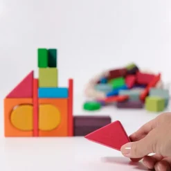Formas geométricas de madera de colores (60) - Grimm's