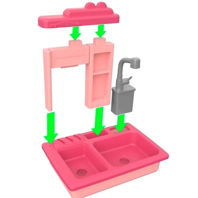 Fregadero cocinita con grifo eléctrico y agua - LC