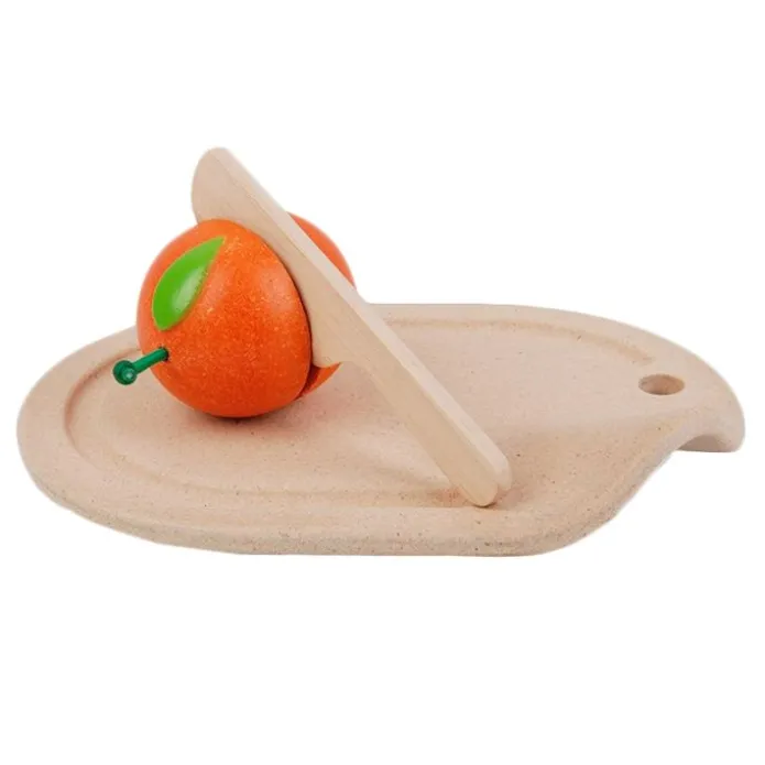 Frutas, cuchillo y tabla de madera para cortar - PlanToys