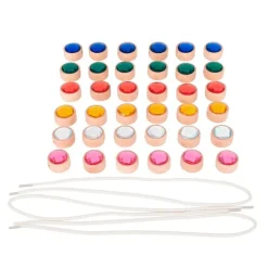 Gemas de madera y cordones para coser y enhebrar (39) - TickiT