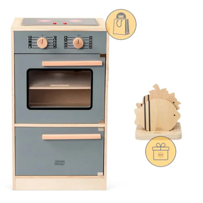 Horno y vitrocerámica de madera Emerald Green MamaMemo - Astrup + REGALO tabla cortar