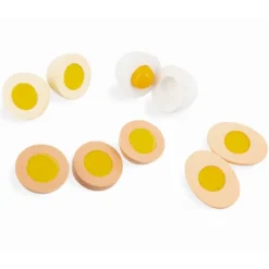 Huevera con 4 huevos cocidos de madera - Janod