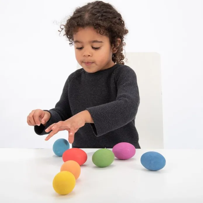 Huevos de madera colores arcoíris (7) - TickiT