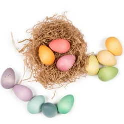 Huevos de madera colores pastel (12) - Grapat