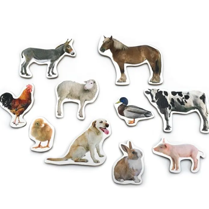 Imanes de madera Animales de granja (10) - Nowordbooks